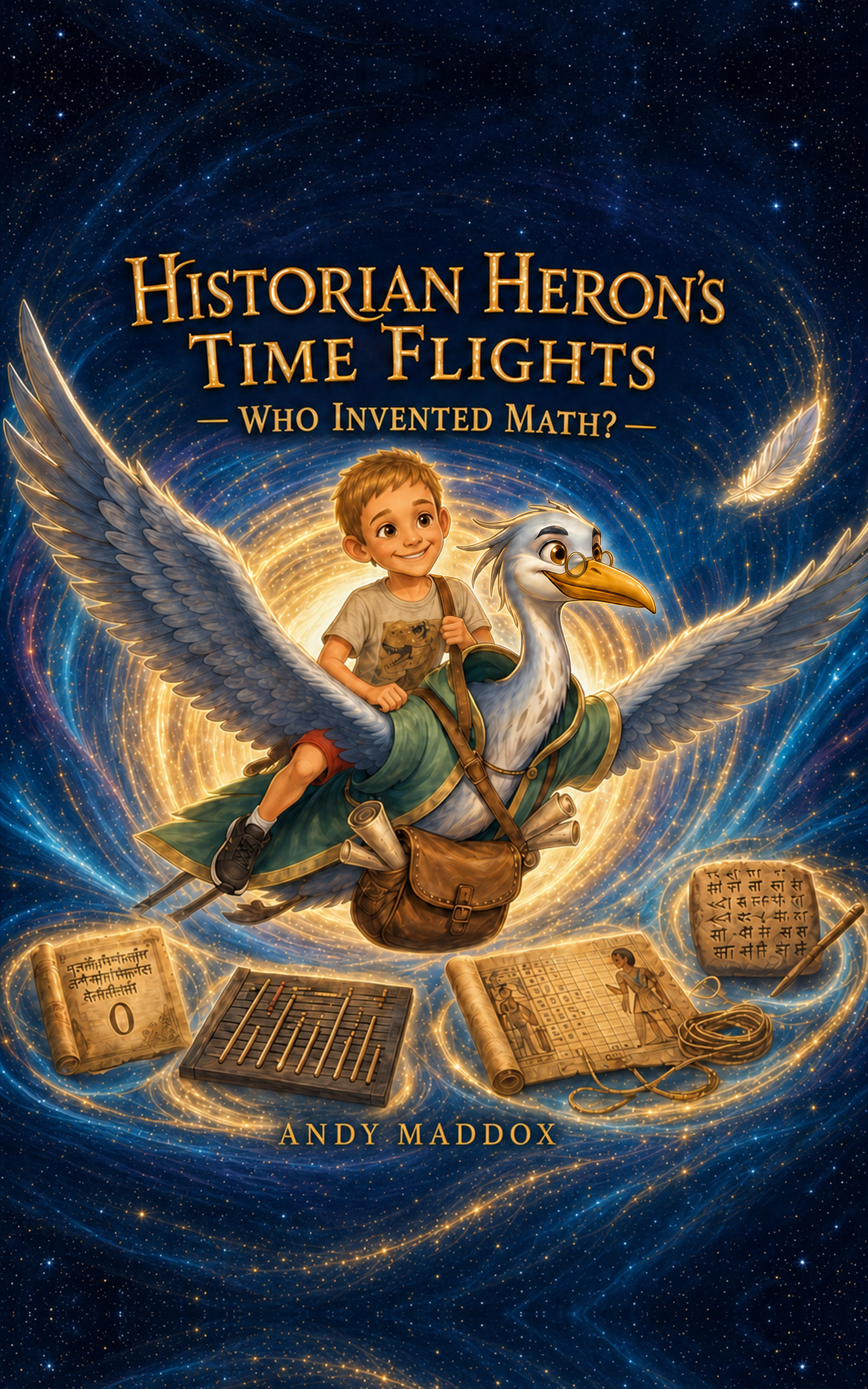 Cover of Historian Heron’s Time Flights: Who Invented Math?